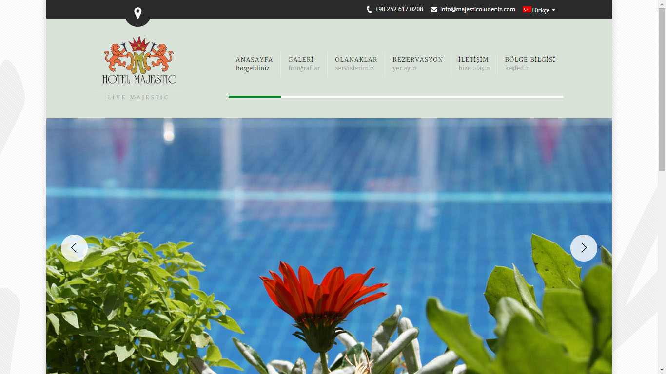 Tan Ajans Muğla Majestic Hotel Ölüdeniz web sitesi tasarımı