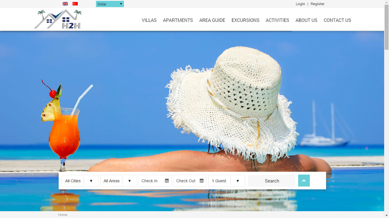 Fethiye Muğla holiday2holiday villa kiralama web sitesi tasarımı